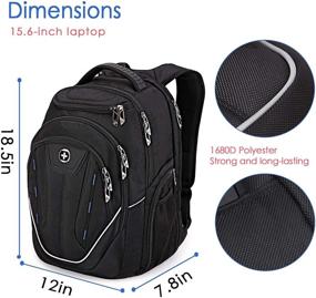 img 3 attached to 💼 Swissdigital Terabyte TSA-Friendly Water-Resistant Large Backpack for Men with USB Charging Port/RFID Protection - Fits up to 15.6" Laptops - Travel Laptop Backpack for Business and School