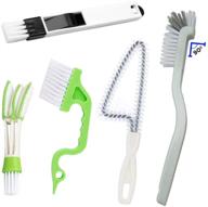 🧹 window and sliding door track cleaning brush, tile lines scrub brush, window blind dust remover, 2-in-1 windowsill sweeper, handheld groove gap cleaner - set of 5 brushes logo