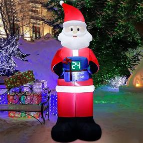 img 4 attached to 🎅 Lulu Home 8FT Christmas Inflatable Decoration - LED Countdown Clock Santa, Advent Calendar for Counting Down to Christmas - Outdoor & Indoor Santa Decorations
