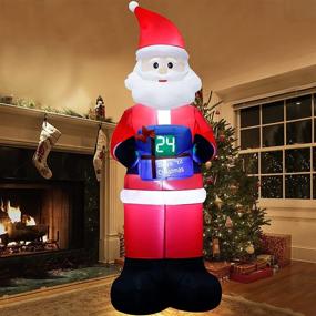 img 1 attached to 🎅 Lulu Home 8FT Christmas Inflatable Decoration - LED Countdown Clock Santa, Advent Calendar for Counting Down to Christmas - Outdoor & Indoor Santa Decorations