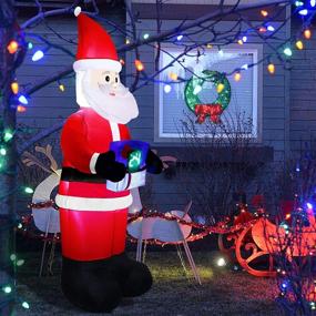 img 2 attached to 🎅 Lulu Home 8FT Christmas Inflatable Decoration - LED Countdown Clock Santa, Advent Calendar for Counting Down to Christmas - Outdoor & Indoor Santa Decorations