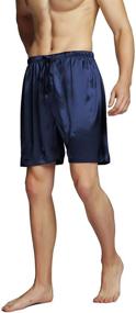 img 2 attached to 👖 Comfortable Satin Short Pajamas Bottoms in Black for Men - Ideal Sleep & Lounge Attire