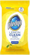 🍋 pack of 4 pledge lemon wipes, 24 count logo
