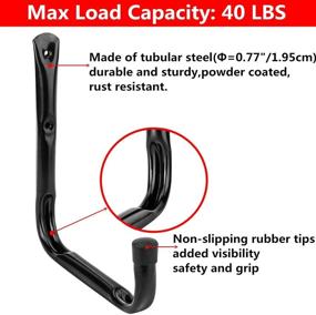 img 1 attached to Garage And Garden Storage Utility Hooks Heavy Duty Jumbo Arm Hanger (6 Pcs Black 8&#34