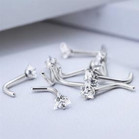 img 1 attached to 316L Surgical Steel L Bend 💎 Nose Stud Ring with Triangle CZ Top