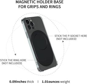 img 1 attached to 📱 Держатель кольца с системой MagSafe с совместимостью с Pop Socket для iPhone 12 Pro Max и Mini - Съемные магнитные аксессуары для сотовых телефонов от Maglab