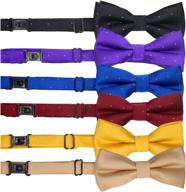 🐾 handcrafted pet bow tie - adjustable neck tie, fashion polka dots bowtie dog collar necktie kitty puppy grooming accessories for doggie cat pack of 6, multi-colored, 10"-17 logo