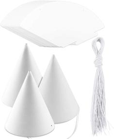 img 4 attached to 🎉 Weoxpr 40 Pieces White Party Paper Cone Hats - DIY Fun Birthday Party Hat Cones for Kids, Adults, Art Craft - Party Supplies