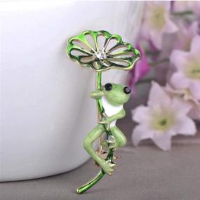 img 2 attached to 🐸 Fashionable Frog Enamel Lapel Pin - Party Valentine Brooch Collar Jewelry Gift | Durable and Functional