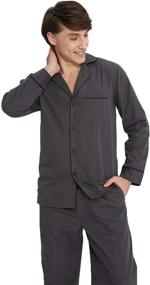 img 2 attached to Qingduomao Plain Weave Pajama Sleeve Sleepwear