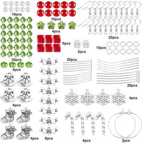 img 3 attached to 🎄 SUNNYCLUE 1 Box DIY 10 Pairs Christmas Electroplate Glass Beads Dangle Earring Making Kits with Snowflake Bowknot, Christmas Sock, and Candy Pendants Charms, Including Earring Hooks for DIY Jewelry Making of Xmas Earrings