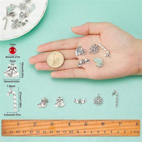 img 2 attached to 🎄 SUNNYCLUE 1 Box DIY 10 Pairs Christmas Electroplate Glass Beads Dangle Earring Making Kits with Snowflake Bowknot, Christmas Sock, and Candy Pendants Charms, Including Earring Hooks for DIY Jewelry Making of Xmas Earrings