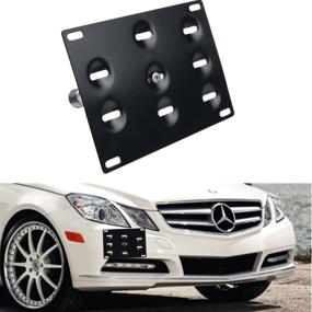 img 1 attached to 🚗 Dewhel Front Bumper Tow Hook License Plate Mount Bracket: No Drill Adapter for Mercedes W204 C-Class, W212 E-Class, C117 CLA-Class, W221 S-Class, W166 ML, X204 GLK - Easy Installation