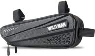 🚴 enhance your cycling adventure with wild man 1.2l rainproof hard shell bike saddle bag logo