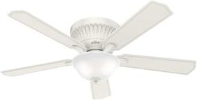 img 4 attached to 💨 Efficient and Stylish: Hunter Chauncey Indoor Low Profile Ceiling Fan with Remote Control, 54", LED Light, Fresh White