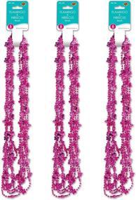 img 2 attached to 🌺 Beistle 18 Piece Pink Flamingo and Hibiscus Beaded Necklaces - Hawaiian Tropical Luau Party Favor Supplies (33 inches)