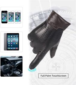 img 2 attached to FIORETTO Genuine Leather Gloves Touchscreen Men's Accessories for Gloves & Mittens