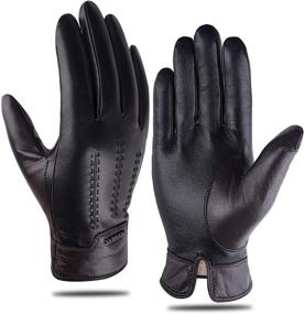 img 4 attached to FIORETTO Genuine Leather Gloves Touchscreen Men's Accessories for Gloves & Mittens