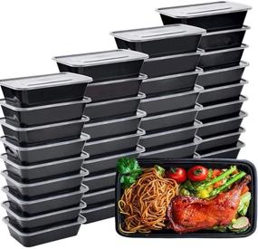 img 4 attached to IUMÉ 50-Pack Food Prep Container: 26 OZ Microwavable with Lids, BPA Free Lunch Boxes - Stackable, Reusable Dishwasher Safe