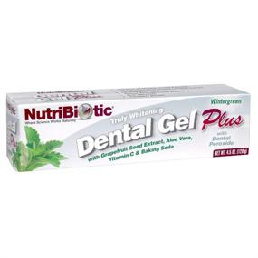 img 1 attached to 🌿 NutriBiotic Dental Gel Plus - Whitening Wintergreen, 4.5 Oz - Enhanced with GSE, Aloe, Vitamin C, Baking Soda & Dental Peroxide - Promotes Teeth & Gum Health - Fluoride-Free