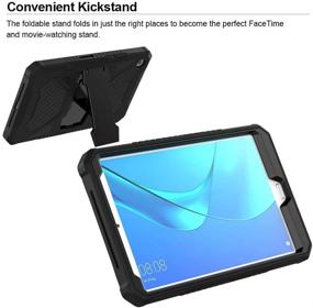 img 3 attached to 📱 Foluu Huawei MediaPad M5 8.4 Case - Heavy Duty Shockproof Cover with Kickstand - Full-Body Protection - Silicone+Hard PC Bumper - Compatible with Huawei M5 8 8.4 Inch 2018 - Black