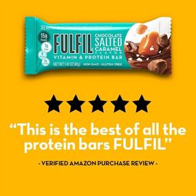 img 3 attached to Fulfil Vitamin and Protein Bars: Chocolate Salted Caramel | Snack-sized Bars with 15g Protein and 8 Essential Vitamins, including Vitamin C | Pack of 12