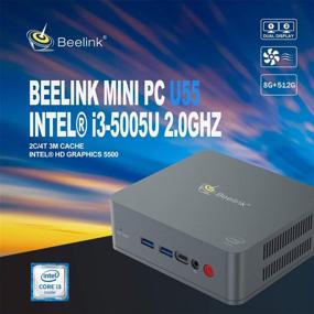 img 3 attached to 🖥️ Beelink U55 Мини-ПК Windows 10 Pro, процессор Intel Core i3-5005U, 8 ГБ ОЗУ, 512 ГБ M.2 SSD, Поддержка расширенной ОЗУ и SSD, 4K, двойной HDMI, двойной WiFi, BT4.0, вентилятор.