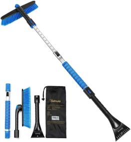 img 4 attached to AstroAI Ice Scraper and Extendable Snow Brush (47.2&#34;) for Car Windshield, Foam 🚗 Grip and 360° Pivoting Brush Head - Ideal for Christmas, Car, Auto, Truck, SUV (Blue)
