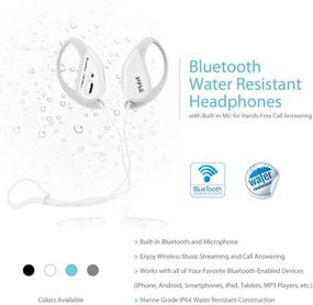 img 3 attached to Pyle PWBH18WT Water-Resistant Bluetooth Headphones with Built-in Microphone - White, for Wireless Streaming