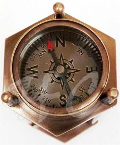 img 1 attached to 🧭⏳ Antique Maritime Brass Compass with 5-inch Decorative Sand Timer Hourglass