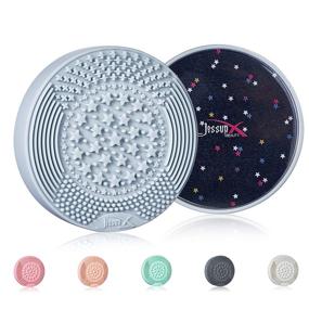 img 4 attached to 🧼 Efficient Cleaning and Color Removal: Jessup Makeup Brush Cleaning Mat with 2-in-1 Silicone Cleaner (Skyway Blue)