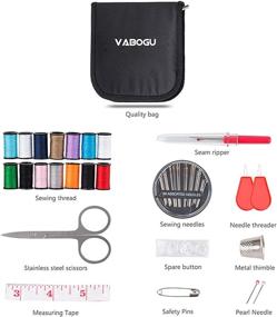 img 3 attached to Complete Sewing Kit for Travelers: 60 PCS Emergency DIY Sewing Supplies Organizer with Scissors, Needles, Tape Measure, Thread, Thimble, and More (Black)