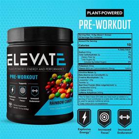 img 3 attached to 🌈 Elevate Nutrition Rainbow Candy: Plant-Based Vegan Pre Workout Energy Booster, Keto-Friendly for Men and Women, Non GMO, NO Dairy, Low Sugar - 30 Servings