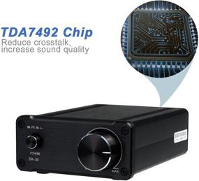 img 2 attached to 🔊 Мощный и стильный усилитель SMSL SA50 50Wx2 класса D TDA7492 + адаптер питания (черный)