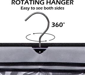 img 2 attached to 📿 Grey Hanging Jewelry Organizer with Rotating Hanger - Dual Sided Accessories Storage with 76 Pockets for Jewelry Holding