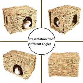 img 3 attached to Tfwadmx Rabbit Grass House 2PCS: Natural Hand Woven Seagrass Play Hay Bed & Hideaway Hut Toy for Bunny Hamster Guinea Pig Chinchilla Ferret - Extra Large