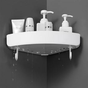 img 4 attached to 🚿 Cheelo Corner Shower Caddy: Organize Your Bathroom, Kitchen, Toilet, and Dorm with Plastic Storage Shelves and Hooks