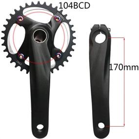 img 1 attached to 🚵 GANOPPER 170mm Crankset | Single Speed Mountain Bike Cycling Road Bike Crank Arm Set | 30T 32T 34T 36T 38T Options