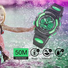 img 2 attached to Children's Multi-Function Waterproof Outdoor Sports Digital Wrist Watch for Kids, Birthday Gifts for Boys and Girls Ages 5-12