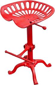 img 4 attached to Comfort meets functionality: NACH JS-93-800R Adjustable Tractor Seat Stool in Vibrant Red