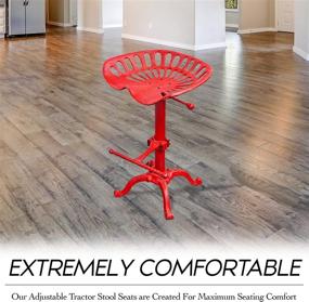 img 1 attached to Comfort meets functionality: NACH JS-93-800R Adjustable Tractor Seat Stool in Vibrant Red