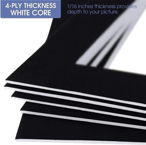 img 2 attached to Pack of 10 Acid-Free Black Pre-Cut 8x10 Picture Mats with White Core, Bevel Cut Frame Mattes - Ideal for 5x7 Photos by Golden State Art