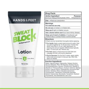 img 3 attached to 🌡️ SweatBlock Lotion for Hands &amp; Feet | Proven to Reduce Excessive Sweating, Control Hand &amp; Foot Sweat | Prevents Smelly Feet | Effective &amp; Safe | FDA Compliant | Anti Sweat Lotion for Women &amp; Men | 50mL
