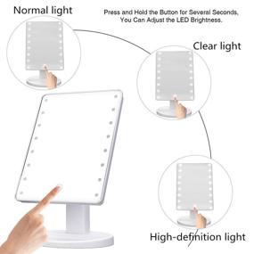 img 3 attached to Enhanced Beauty: Lighted Vanity Makeup Mirror with LED Lights, 180-Degree Rotation, Adjustable Brightness, Dual Power Supply - White