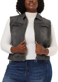 img 4 attached to Agnes Orinda Womens Trucker Sleeveless Women's Clothing and Coats, Jackets & Vests