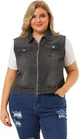 img 1 attached to Agnes Orinda Womens Trucker Sleeveless Women's Clothing and Coats, Jackets & Vests