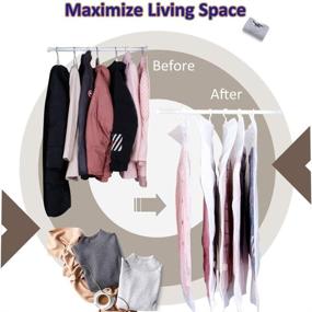 img 3 attached to 🌬️ Glorystage 6 Hanging Vacuum Storage Bags for Clothes - Jumbo & Large, Space Saver Seal Bags for Coats - Clear Garment Protectors for Closet Wardrobes, Compatible with All Vacuum Cleaners - 53"x27.6" & 43.3"x27.6