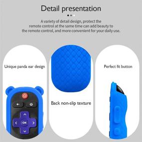 img 1 attached to 📺 Blue Silicone 2 Pack Protective Remote Case Cover for TCL Roku TV RC280 Remote - Shockproof, Cute Ear Shape Design, Anti Slip Skin