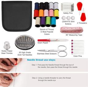 img 2 attached to 🧵 Okom Sewing Kit for Adults - 68Pcs Thread, Accessories & Supplies for Home, DIY, Travel