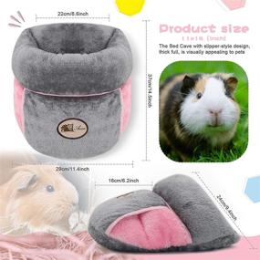 img 3 attached to 🐹 YUEPET Guinea Pig Bed: Cozy Fleece Cuddle Cave for Small Animals - Rabbit, Chinchilla, Hedgehog, Squirrel - Warm Cage Nest & Sleeping Cushion - Comfy House with Bedding - Must-Have Cage Accessory